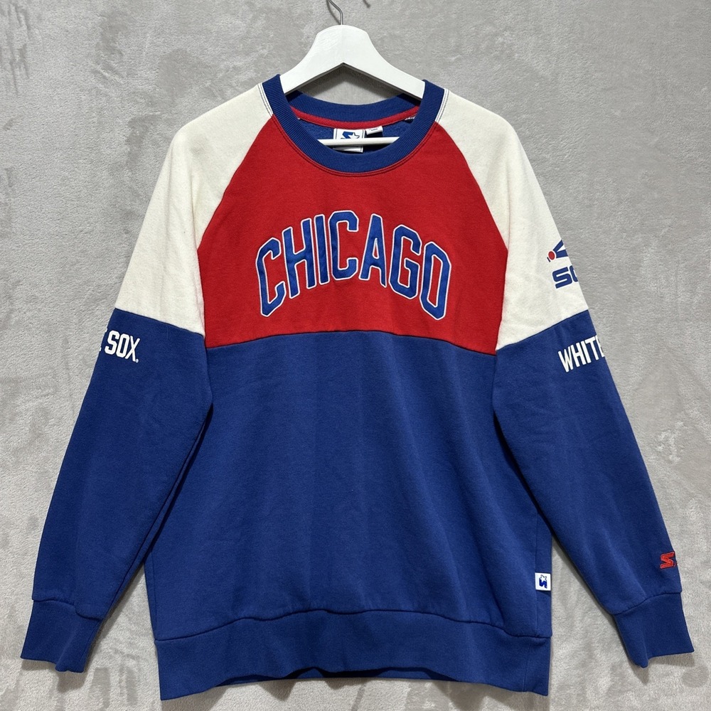 Starter Chicago White Sox Baseline Women's XL Raglan Pullover‎ Sweatshirt Logo